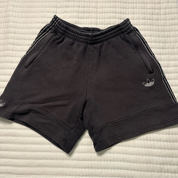 Adidas Sweat Shorts Mens Small Black Trefoil Thick Gym Soccer Basketball Y2K(b4 - Picture 4 of 13